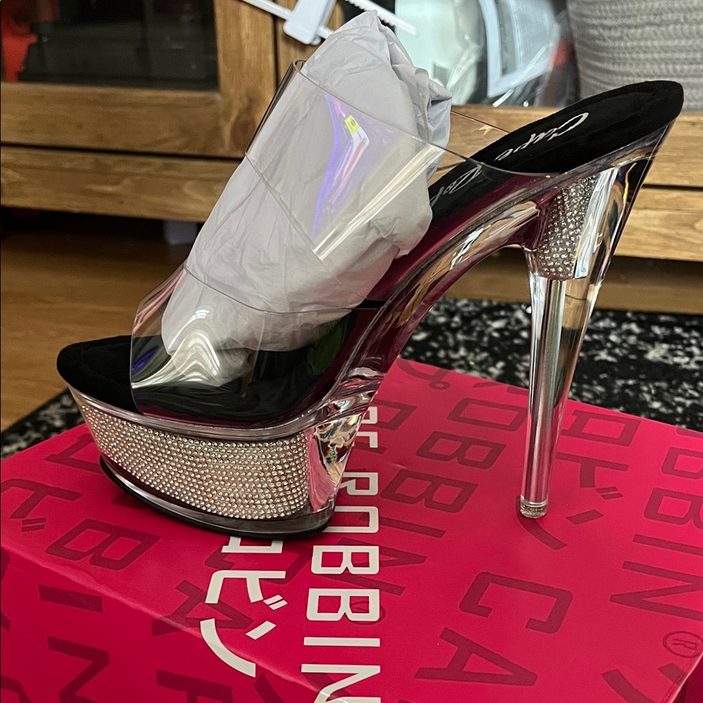 Cape Robbin Clear Heels with Silver Platform